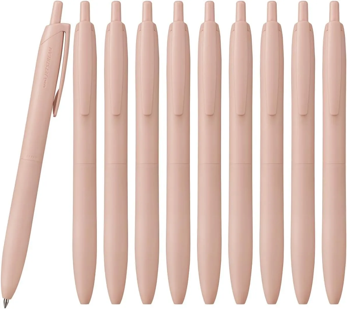 三菱鉛筆 Uni Jetstream Single Ballpoint Pen, Equipped with 0.5mm Lite Touch Ink (Black), Coral, SXNLS05.66, Set of 10