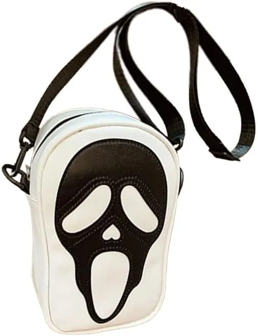 1 Pcs Ghost Face Shoulder Bag Lovely Ghost Face Purse Goth Purses And Handbags for Men And Women（Black, White）
