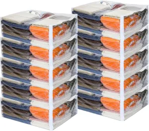 10-Pack Clear Vinyl Zippered Storage Bags 20 x 23 x 8 Inch