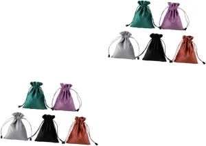 10 Pcs Velvet Jewelry Bag Drawstring Pouches Jewelry Purse Cloth Cosmetics Bag Small, As Shownx2pcs, 18x14cmx2pcs