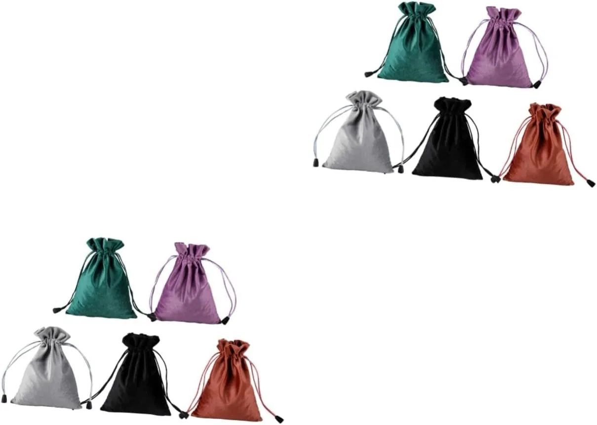 10 Pcs Velvet Jewelry Bag Drawstring Pouches Jewelry Purse Cloth Cosmetics Bag Small, As Shownx2pcs, 18x14cmx2pcs