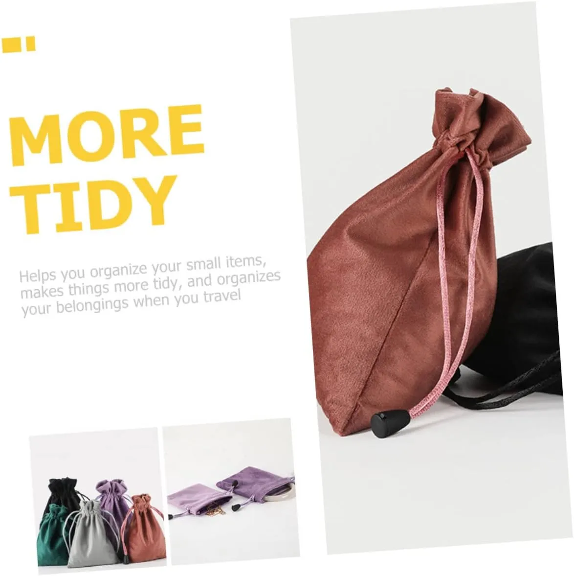 10 Pcs Velvet Jewelry Bag Drawstring Pouches Jewelry Purse Cloth Cosmetics Bag Small, As Shownx3pcs, 18x14cmx3pcs