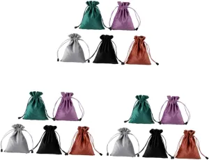 10 Pcs Velvet Jewelry Bag Drawstring Pouches Jewelry Purse Cloth Cosmetics Bag Small, As Shownx3pcs, 18x14cmx3pcs