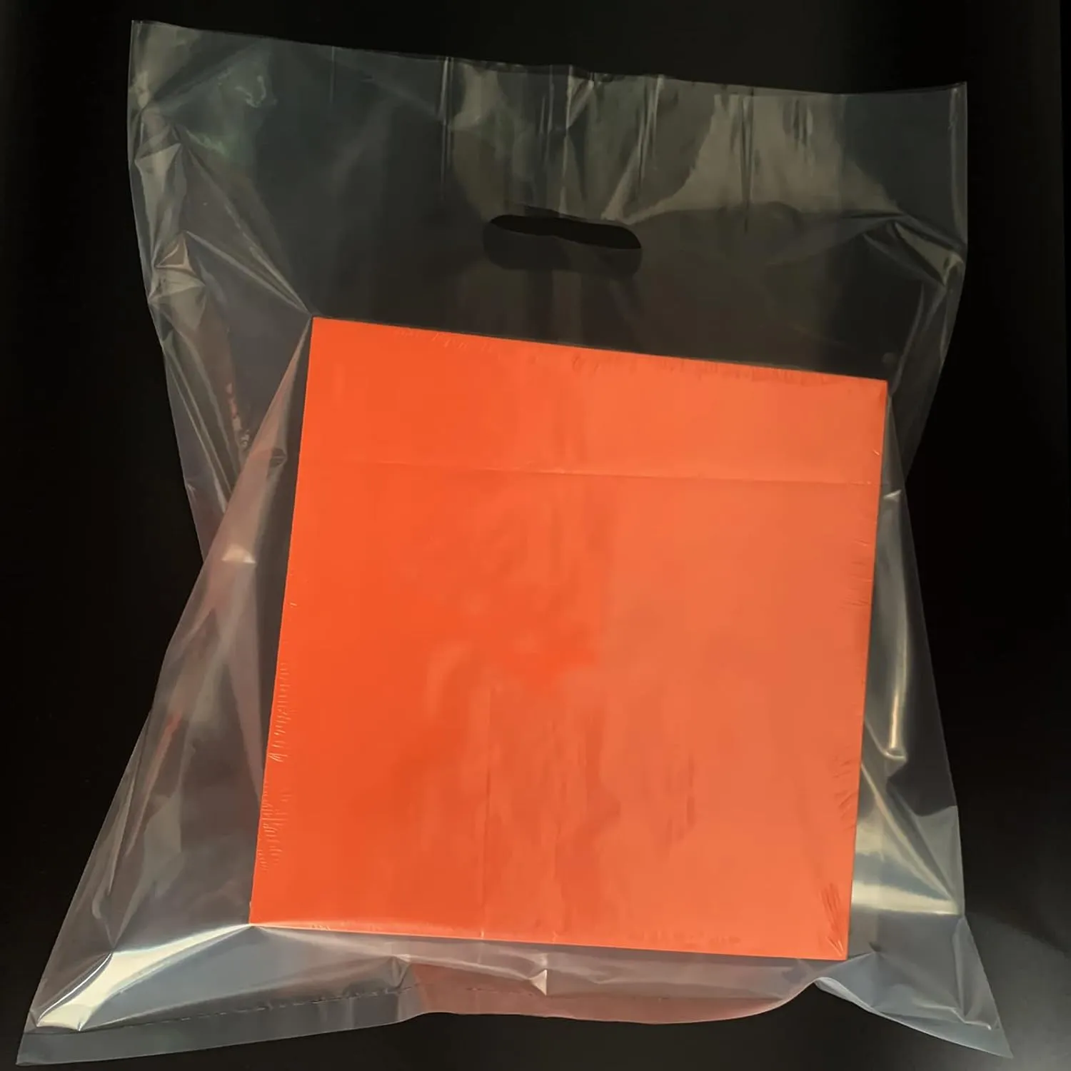 100 Pack 22"x22" Extra Large Clear Plastic Shopping Bags with Handles,Trade Show, Party Favors & Multiple Occasions(No Gusset)
