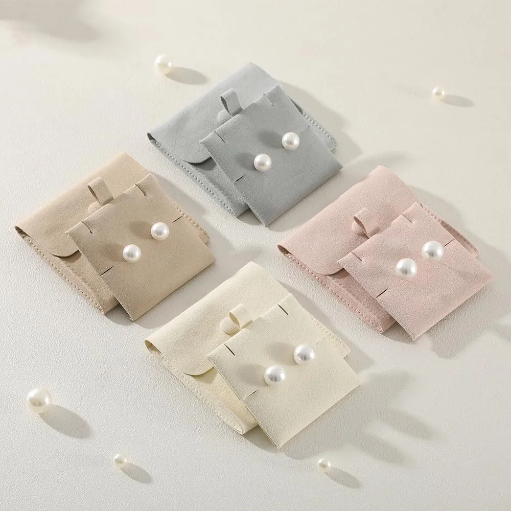 10pc Mini Jewelry Pouch For Necklace Stud Earring，Travel Jewlery Box Case Storage, Small Ring Boxes Pouches Bags Organizer For Women (Grey)