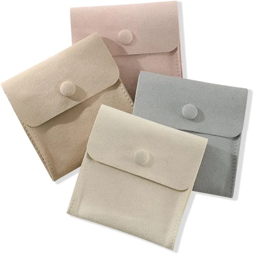 10pc Mini Jewelry Pouch For Necklace Stud Earring，Travel Jewlery Box Case Storage, Small Ring Boxes Pouches Bags Organizer For Women (Grey)
