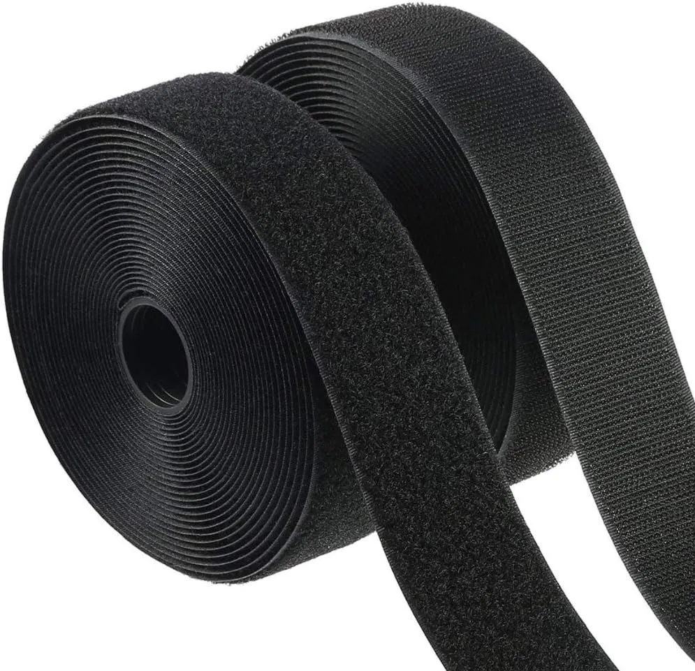 1.5 inch Wide 20 Feet Sew On Hook Loop Tape Roll Closeout Nylon Strips Fabric Water Tear Resistant for Window Curtain Handbags Clothes Shoes Backpacks Non-Adhesive Back