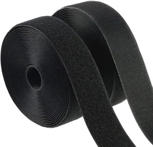 1.5 inch Wide 20 Feet Sew On Hook Loop Tape Roll Closeout Nylon Strips Fabric Water Tear Resistant for Window Curtain Handbags Clothes Shoes Backpacks Non-Adhesive Back