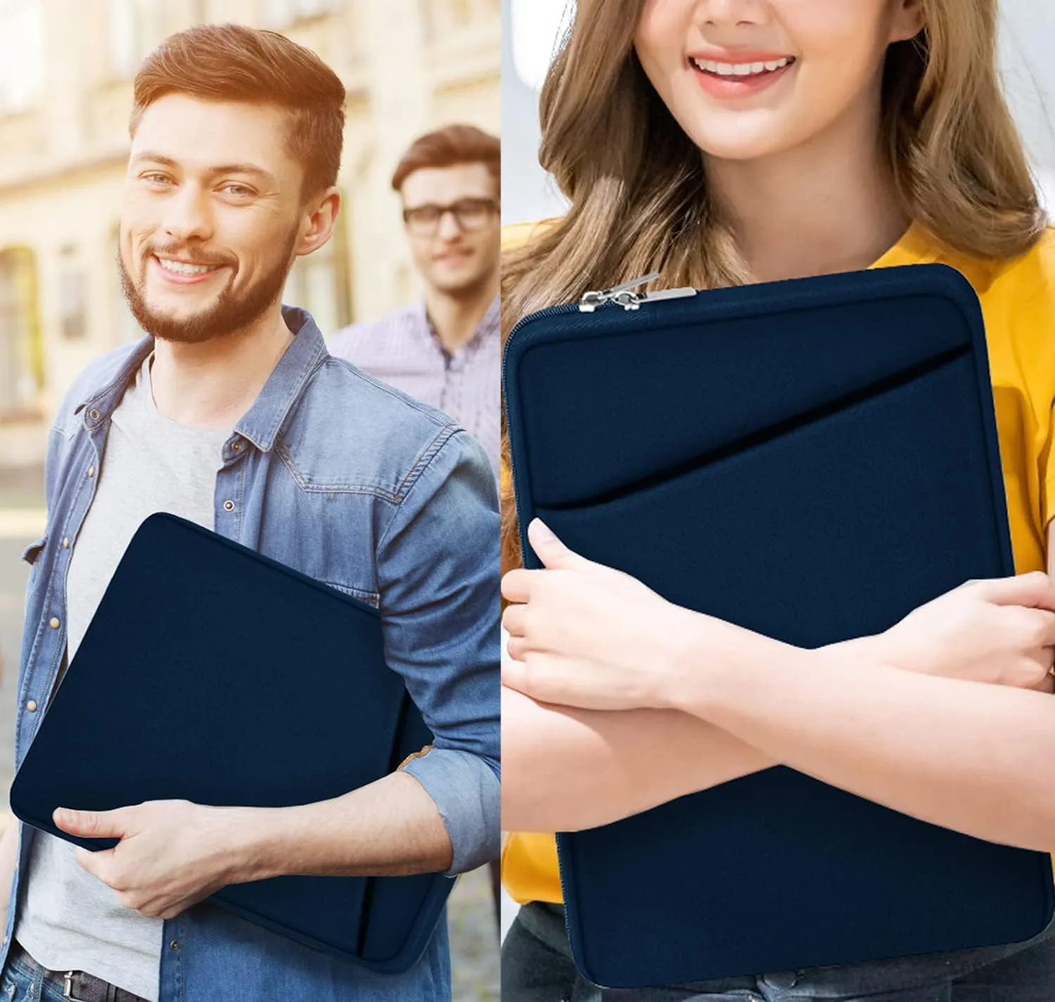 15.6 inch Laptop case, Durable Briefcase Shockproof Protective Sleeve, Handbags Portable Laptop Bag for 15.6 inch HP Dell Asus Lenovo Notebook Computer Cover with Front Pocket, Blue