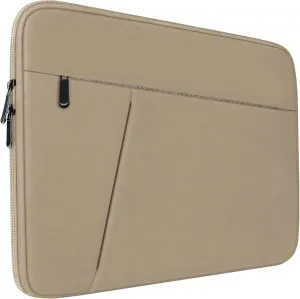 15.6 inch Laptop Sleeve, Shockproof Protective Computer Carrying Cover with Front Pocket, Briefcase Handbags Laptop Case for 15.6 inch HP, Dell, Acer, Asus, Notebook, Khaki