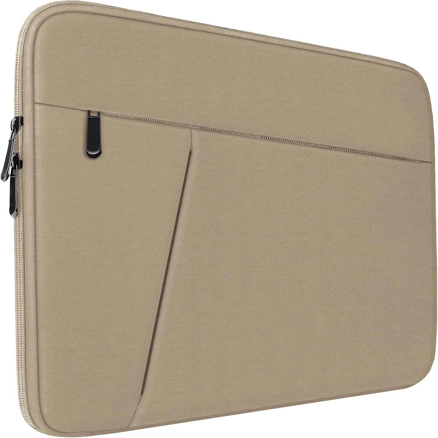 15.6 inch Laptop Sleeve, Shockproof Protective Computer Carrying Cover with Front Pocket, Briefcase Handbags Laptop Case for 15.6 inch HP, Dell, Acer, Asus, Notebook, Khaki