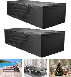 2 Pack Outdoor Cushion Storage Bag - 68" L x 30" W x 20" H, Large Opening & Zipper, Patio & Indoor Use
