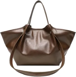 2 Pcs Tote Bag for Women 2025 Trendy Pleated Shoulder Bags PU Leather Work Travel Purses Ladies Top Handle Handbags