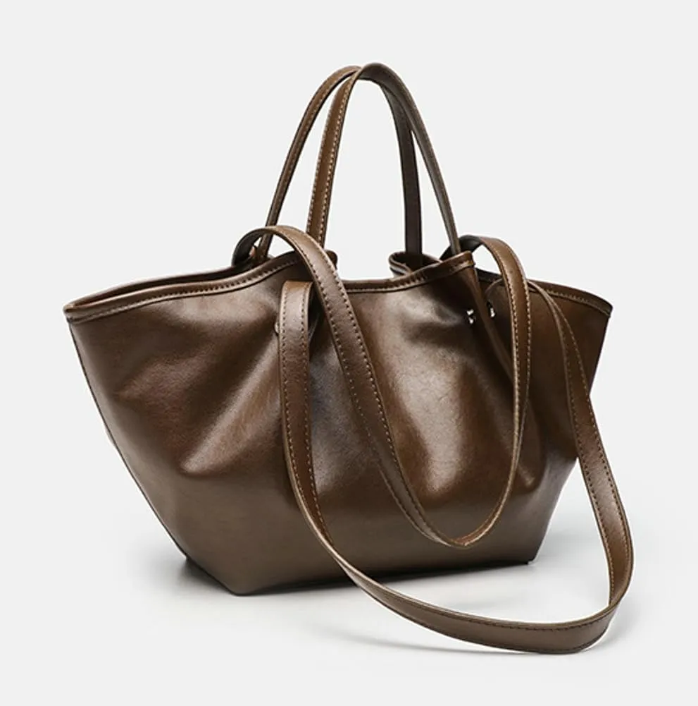 2 Pcs Tote Bag for Women 2025 Trendy Pleated Shoulder Bags PU Leather Work Travel Purses Ladies Top Handle Handbags