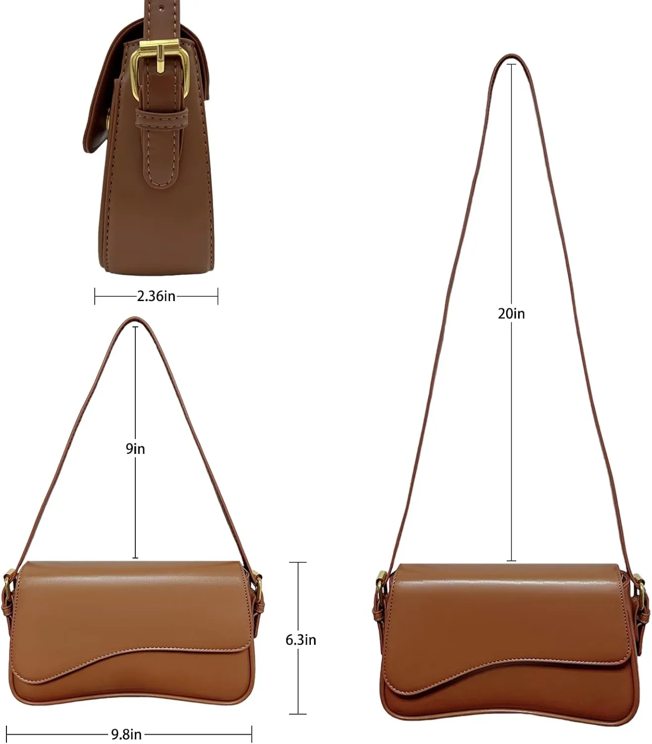 2025 Shoulder Bag for Women PU Leather Shoulder Purse Tote Bag Crossbody Purses for Women Trendy with 2 Removable Straps