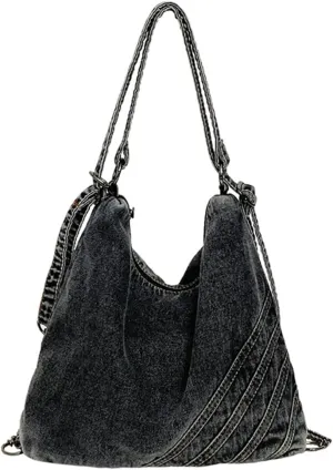 2025 Women's Denim Large Capacity Jean Purses Shoulder Tote Crossbody Bags Female Handbag Vintage Purse