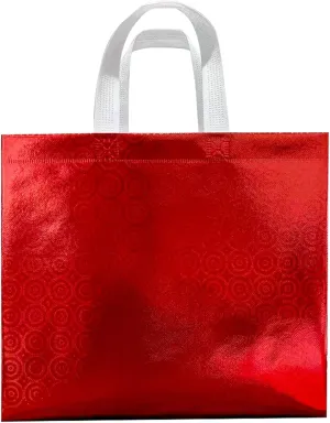 20pcs Glossy Reusable Grocery Bags Tote Bags with Handle Non-Woven Stylish Foldable Gift Bag Tote Bags for Wedding Bridal Shower Engagement Birthday Hoilday Parties (Color : 02)