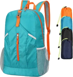 25L Hiking-Backpack Foldable-Sports Daypack -Camping Collapsible Bag Water Resistant Lightweight Travel Men Women (Lake Blue)