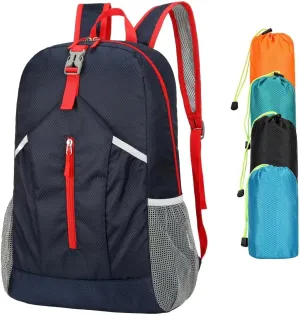 25L Hiking-Backpack Foldable-Sports Daypack-Camping Collapsible Day Bag Water Resistant Lightweight Travel Men Women (Dark Blue)