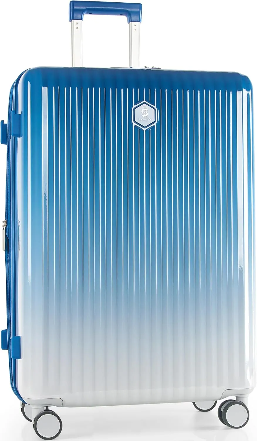 28 "Large Capacity Carry-on luggage, Expandable Suitcase, 100% PC Material, 0° Cold-Resistance (Blue-28inch)