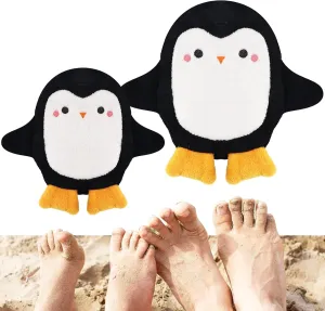 2Pcs Sand Remover for Beach, Sandscreen, Powder Pouches Sand Removal Bag, Baby Beach Essentials for Vacation,Skin-Friendly, Beaches Accessories, Must Haves, Gifts for Family (Penguins)