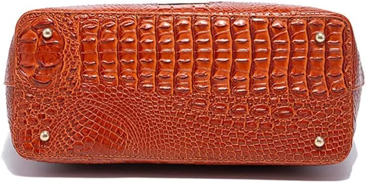 2PCS Set Tote Handbag for Women Crocodile Print Shoulder Purse Leather Work Shopper Top-handle Bag with Clutch