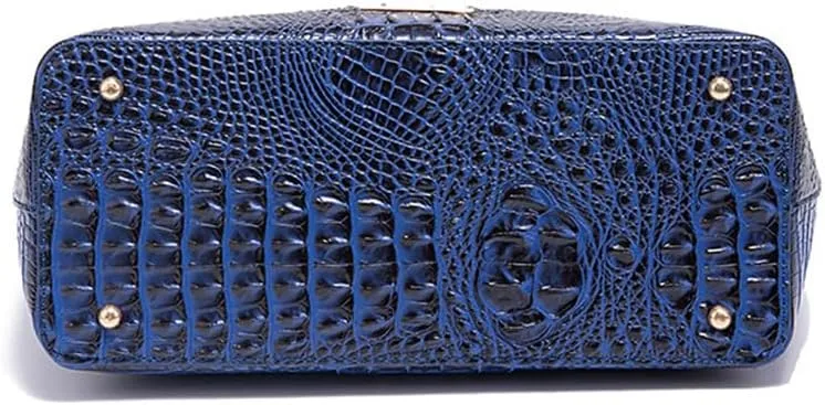 2PCS Set Tote Handbag for Women Crocodile Print Shoulder Purse Leather Work Shopper Top-handle Bag with Clutch