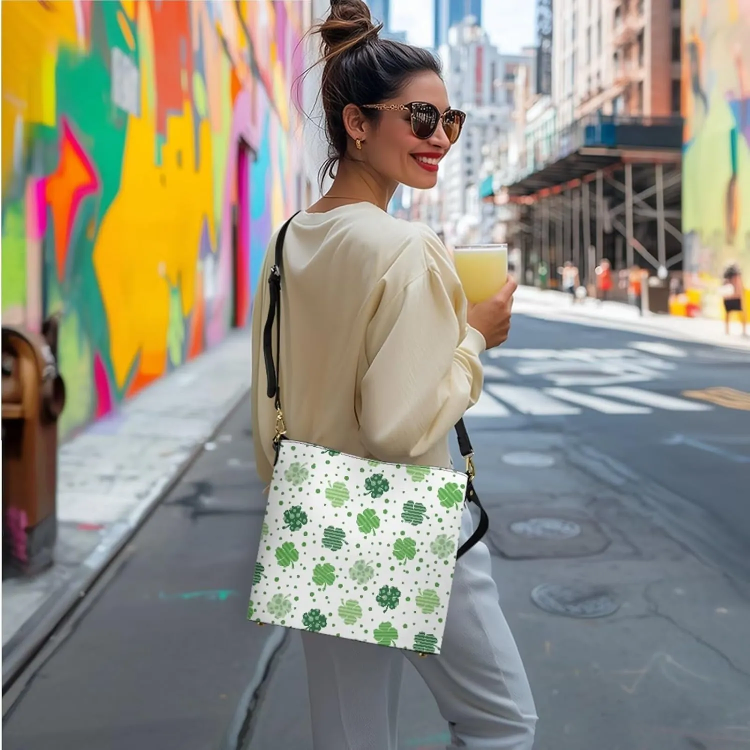 3 Piece Shoulder Handbags Crossbody Bucket Bag for Women with Clutch Cosmetic Bag and Wristle Wallet Purses