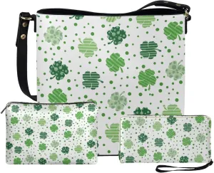 3 Piece Shoulder Handbags Crossbody Bucket Bag for Women with Clutch Cosmetic Bag and Wristle Wallet Purses
