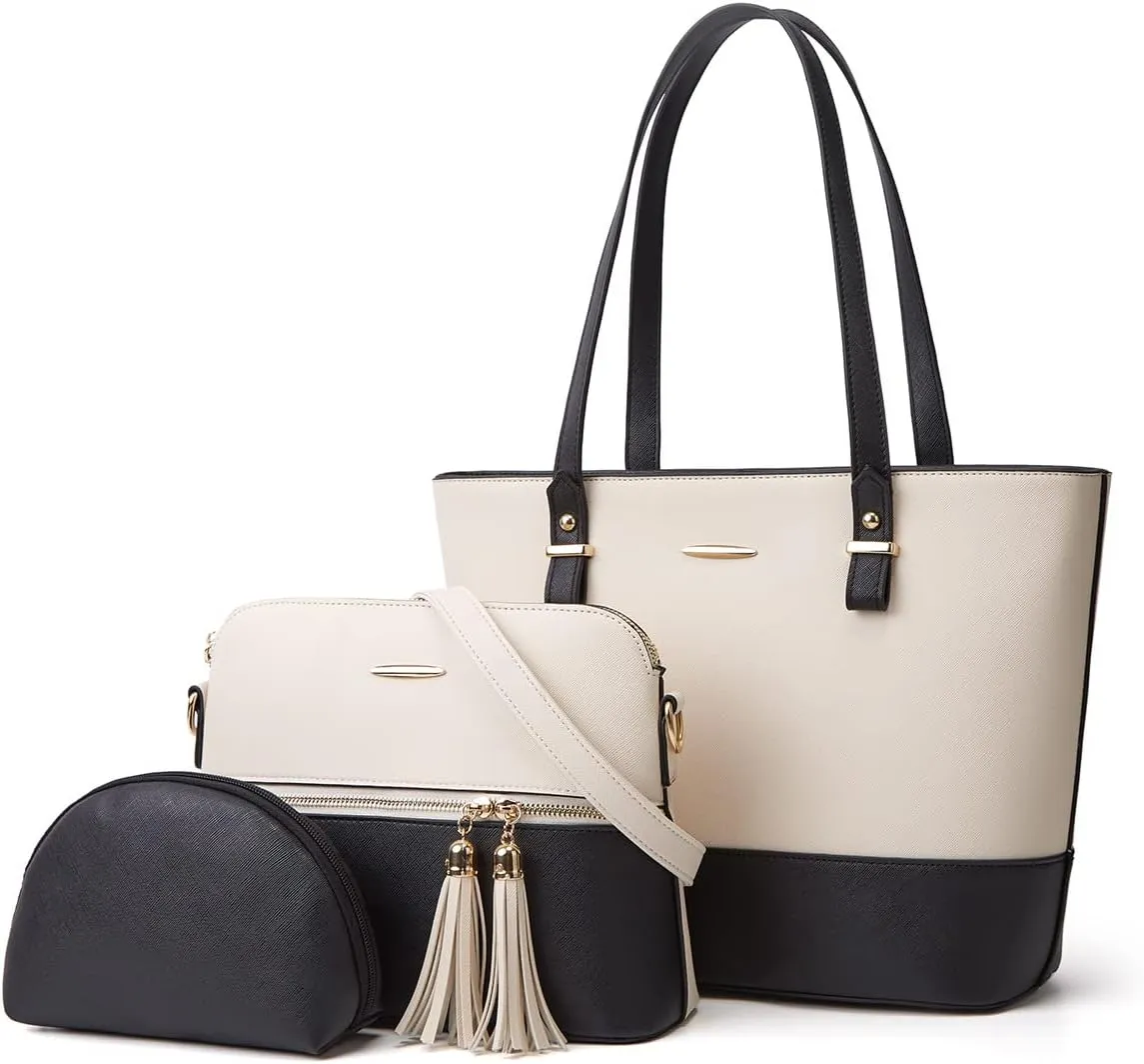 3 Pieces Set Shoulder Bags for Women Leisure Chic Purses and Handbags PU Leather Crossbody Bags Tote Bag for Women Work