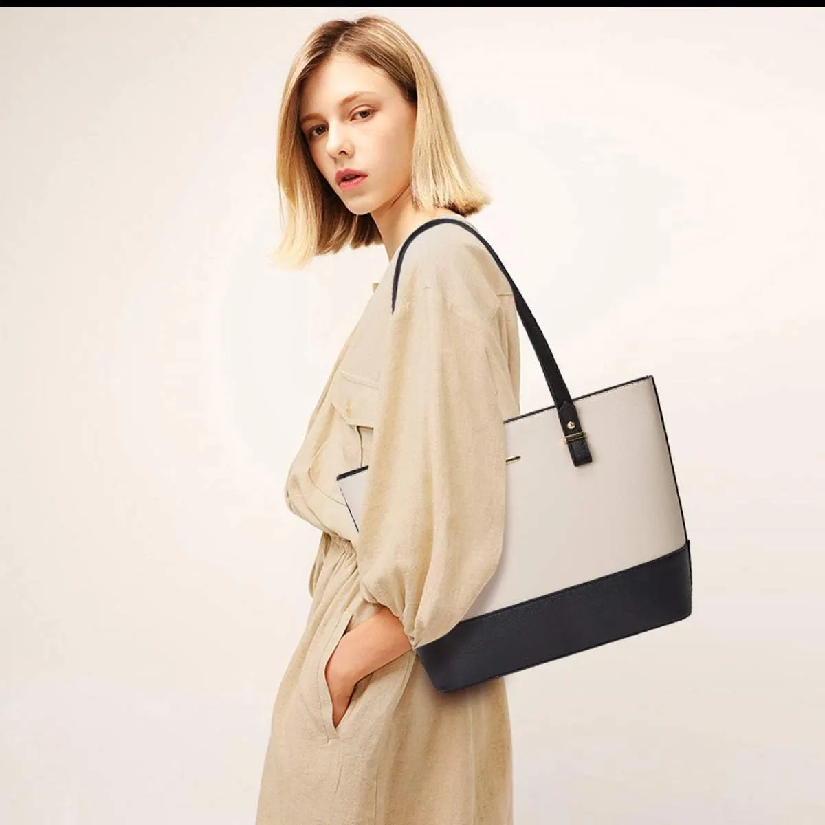 3 Pieces Set Shoulder Bags for Women Leisure Chic Purses and Handbags PU Leather Crossbody Bags Tote Bag for Women Work
