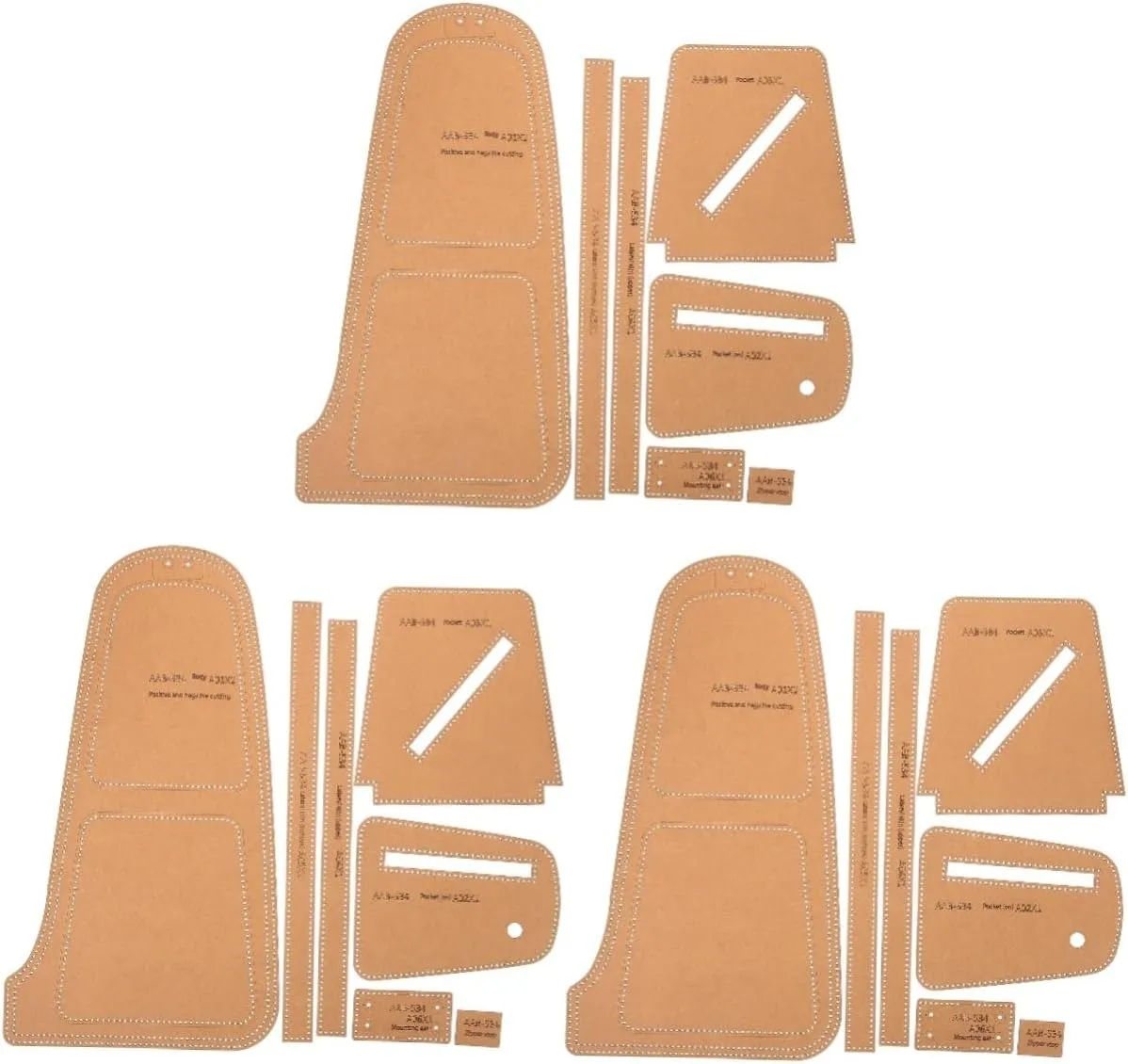 3 Sets Leather Bag Templates Sewing Patterns for Crossbody Chest Bag Making
