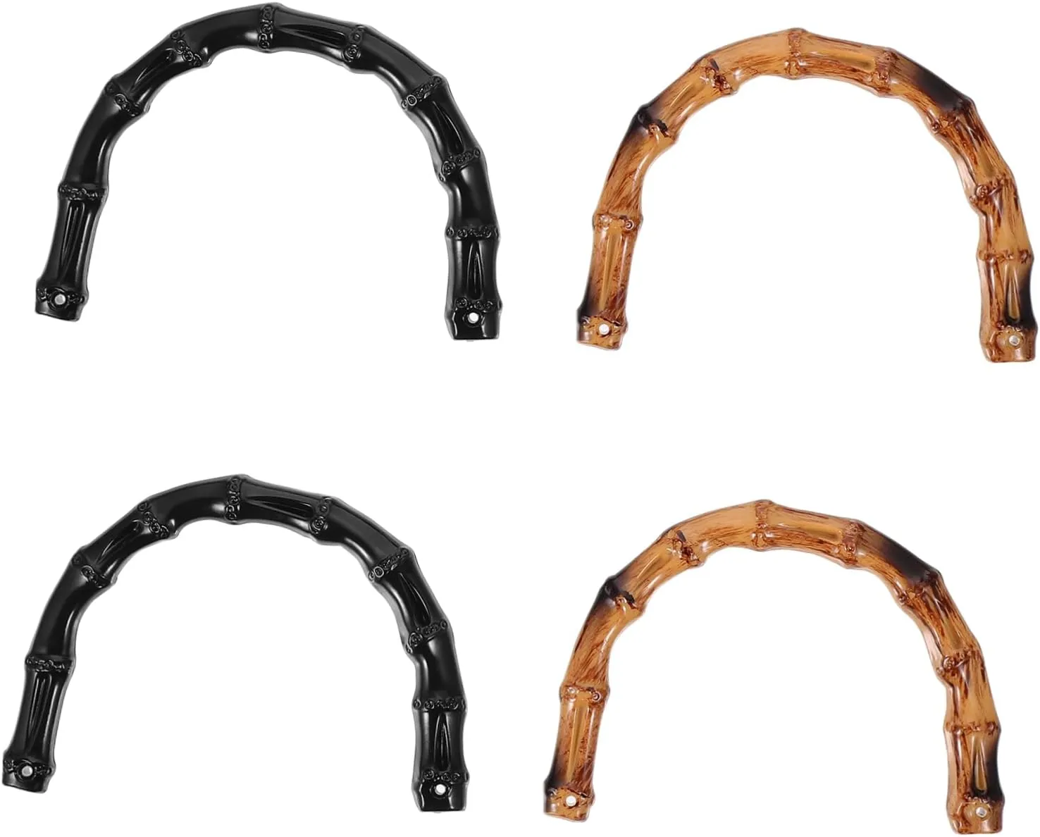 4pcs Artificial Plastic Bamboo Handle Diy Bag Accessories Purse Handle Rings Hardware for Purse Making