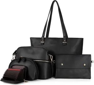 5pcs Purses Handbags Set for Women Shoulder Tote Satchel Bags