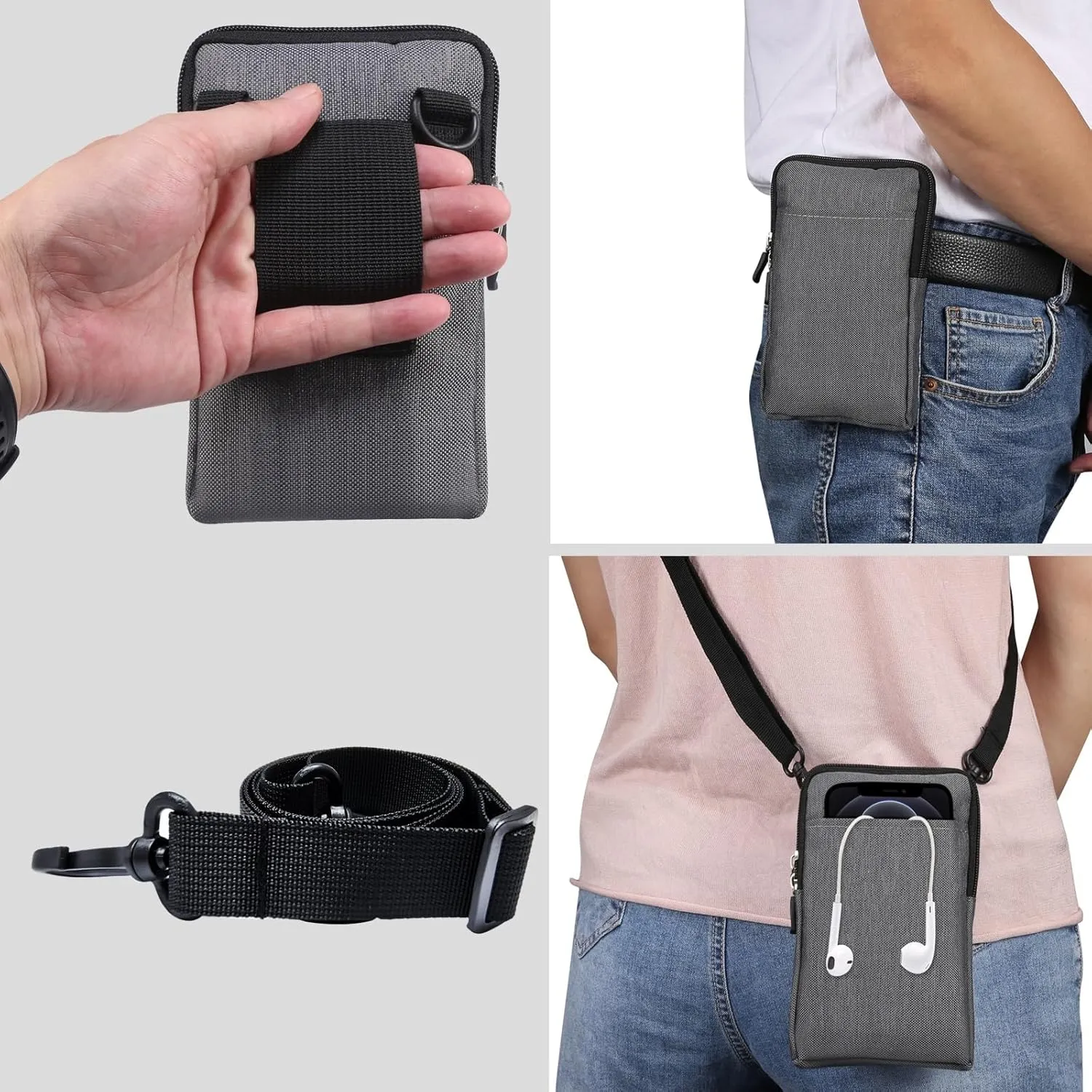 7.2 inch Mens Holster Compatible with Honor Magic V2,Mini Crossbody Bag Shoulder Bag Compatible with Men, Small Messenger Bag Compatible with Samsung Galaxy Fold 6/5/4/3(Blue)