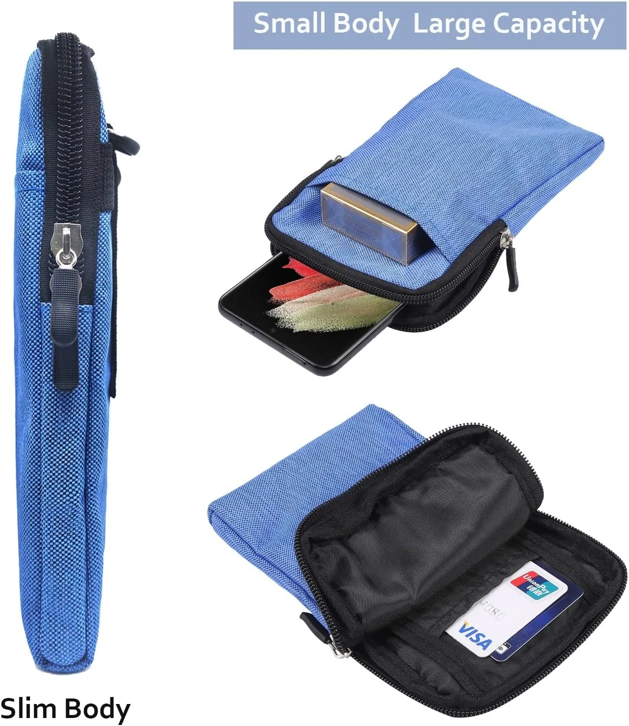 7.2 inch Mens Holster Compatible with Honor Magic V2,Mini Crossbody Bag Shoulder Bag Compatible with Men, Small Messenger Bag Compatible with Samsung Galaxy Fold 6/5/4/3(Blue)