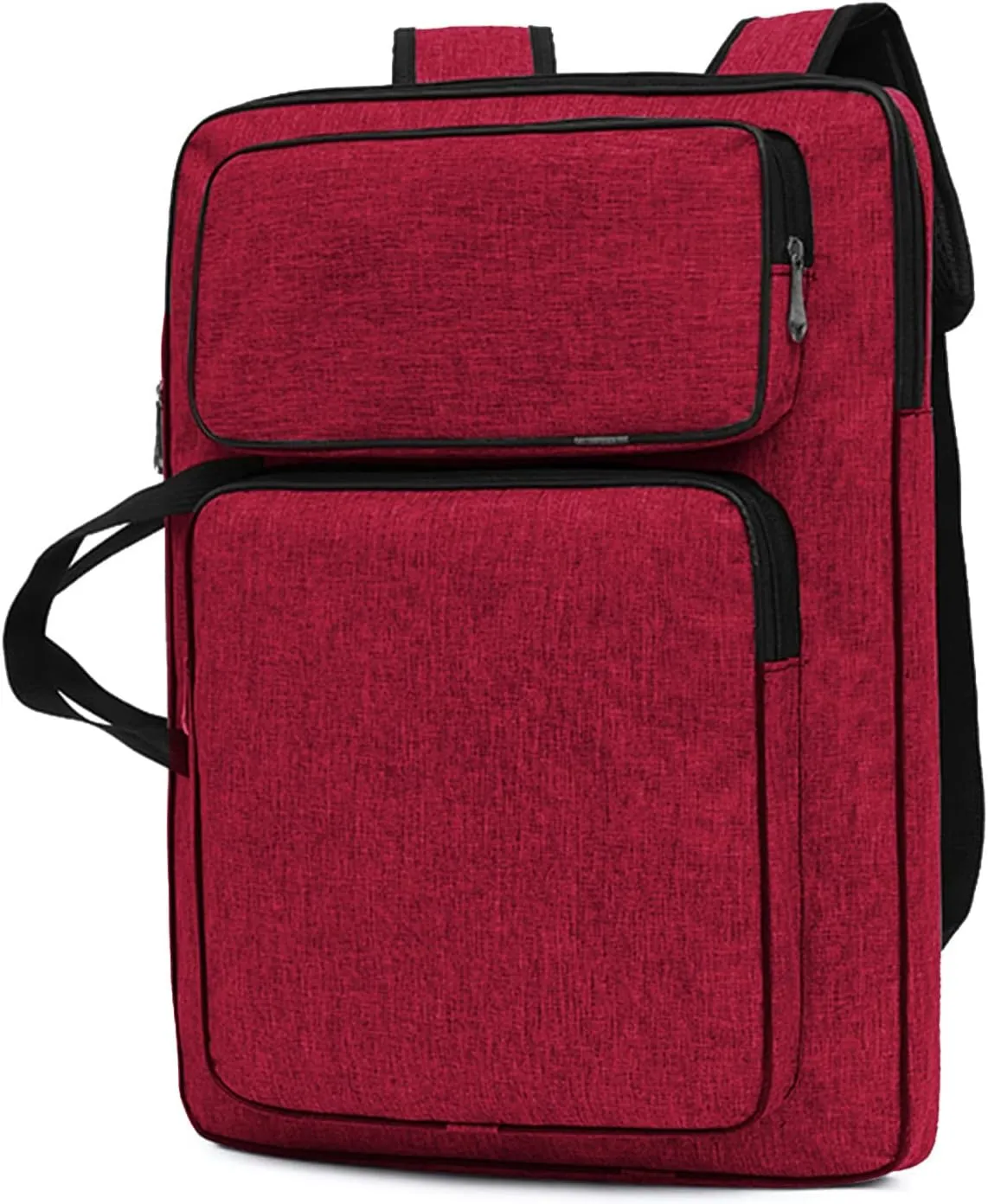 8K Artist Portfolio Carry Backpack Case Versatile Art Bags Waterproof Adjustable Drawing Board Backpack Art Storage Bags for Artworks Painting Drawing Sketching 19.7” x 14.6” x 2.4”(Red)