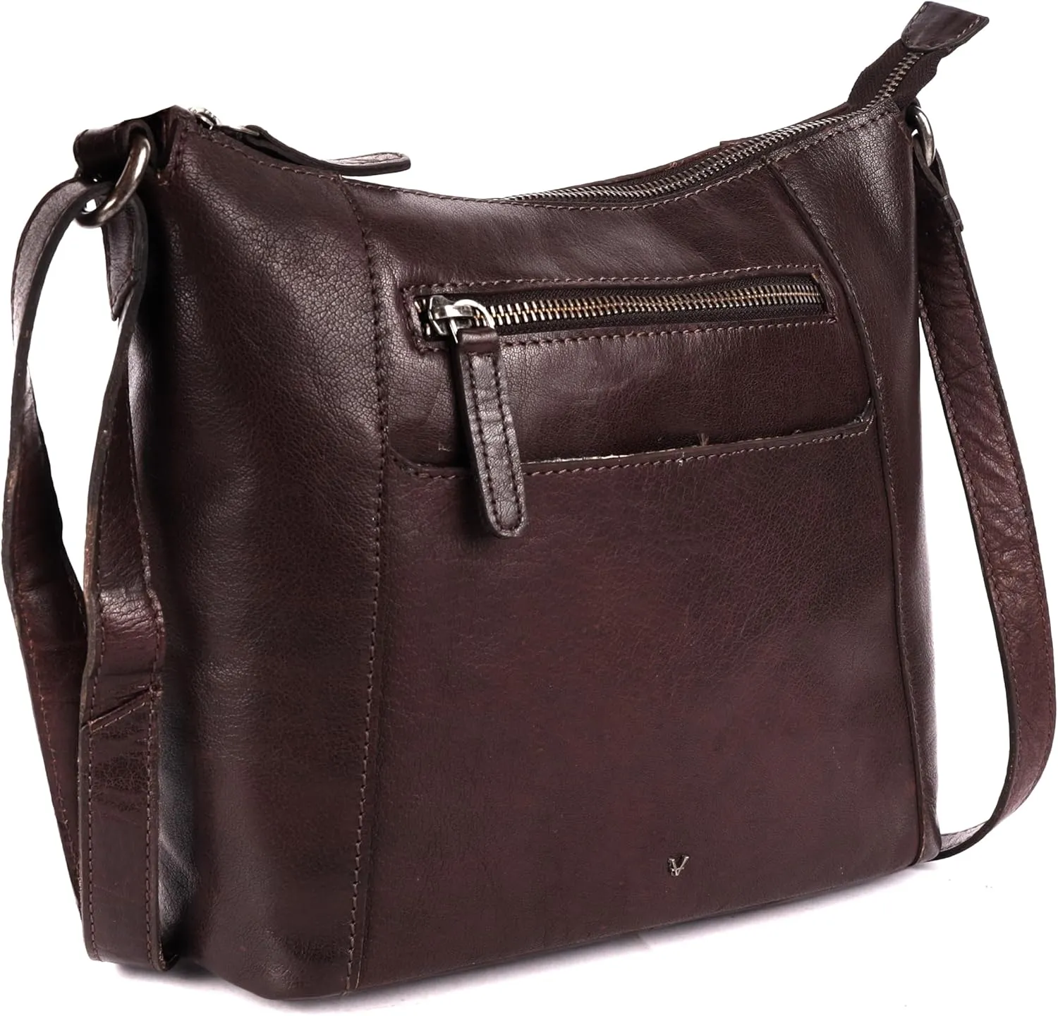9.5 Inch Genuine Leather Crossbody Sling Bag for Women - Trendy Casual Office Bag with Adjustable Strap