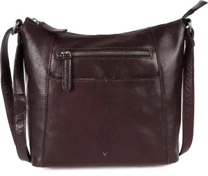 9.5 Inch Genuine Leather Crossbody Sling Bag for Women - Trendy Casual Office Bag with Adjustable Strap