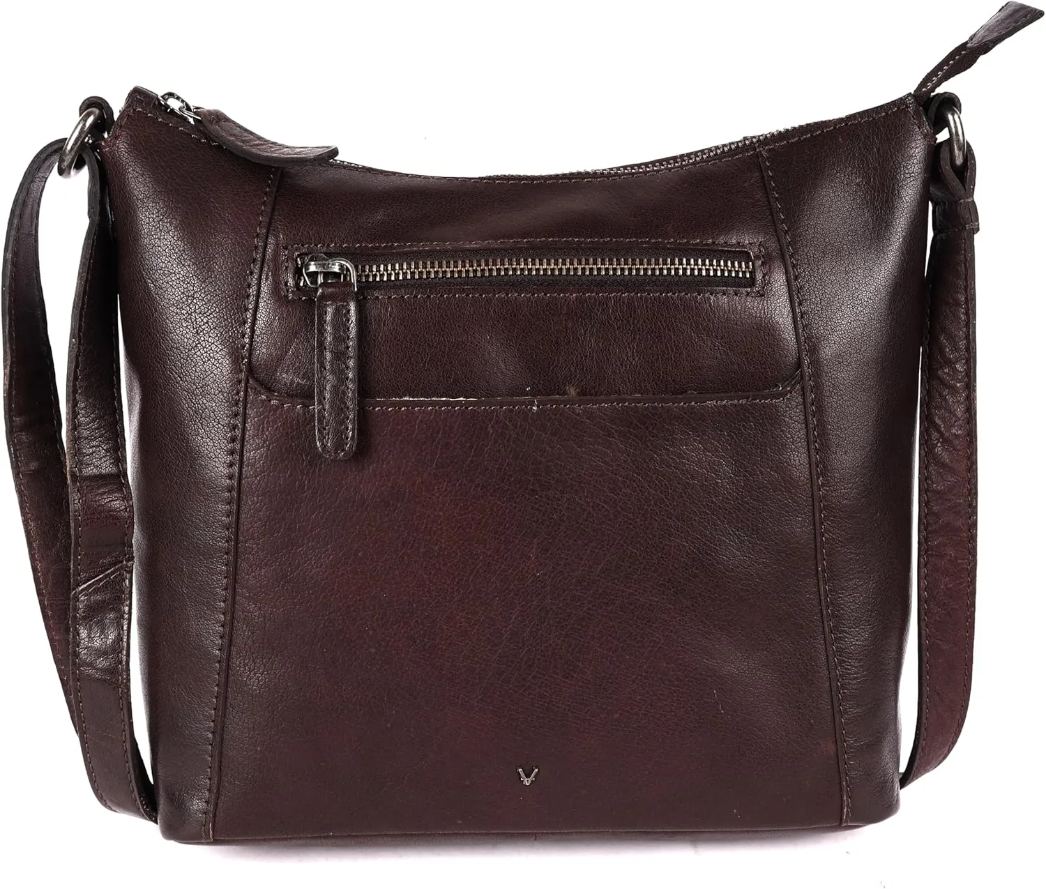 9.5 Inch Genuine Leather Crossbody Sling Bag for Women - Trendy Casual Office Bag with Adjustable Strap