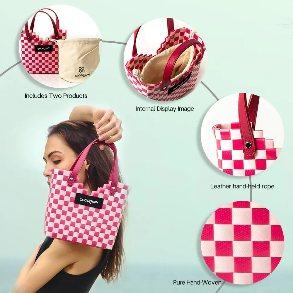 A Special Hand-Woven Bag for the Holidays,Ladies Handbags,Female Handbag and Purses,Fashion Woven Faux Leather Handbag.