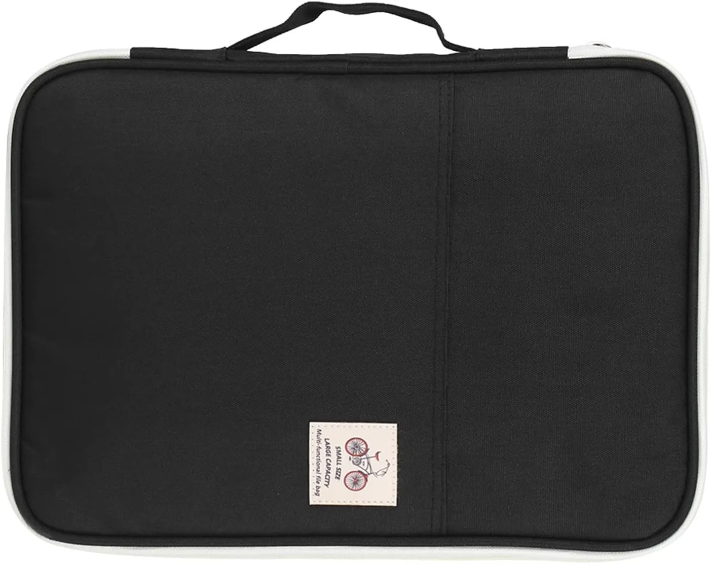 A4 Document Bags Portfolio Organizer Computer Notebook Zippered Case Zipped Storage Messenger(Black)