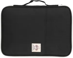 A4 Document Bags Portfolio Organizer Computer Notebook Zippered Case Zipped Storage Messenger(Black)