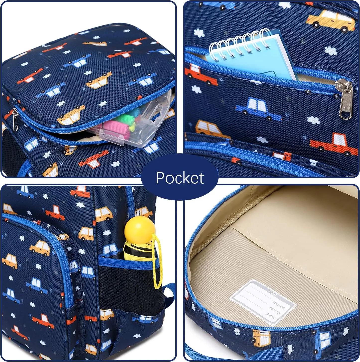 abshoo Car Backpack for Kid Little Small Boys Bookbag Preschool Toddler Backpack (Car)