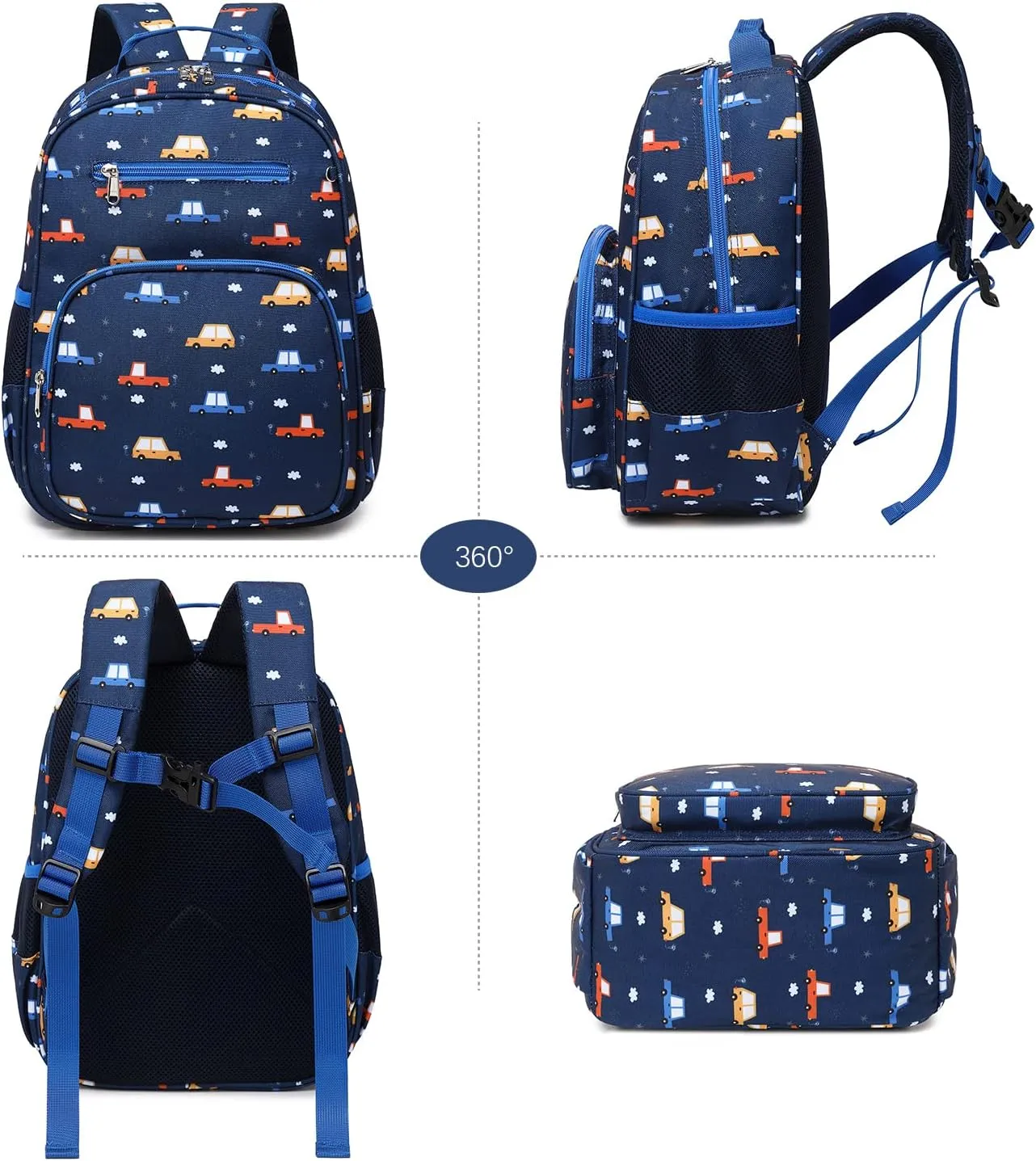 abshoo Car Backpack for Kid Little Small Boys Bookbag Preschool Toddler Backpack (Car)