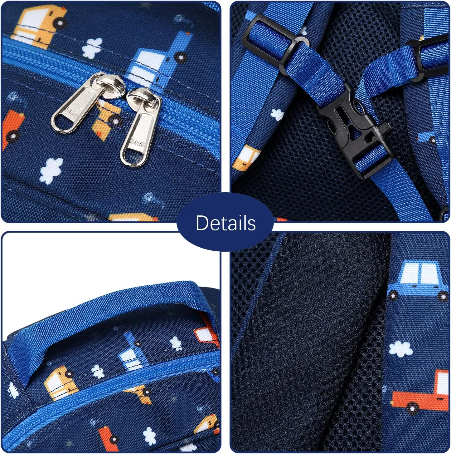abshoo Car Backpack for Kid Little Small Boys Bookbag Preschool Toddler Backpack (Car)
