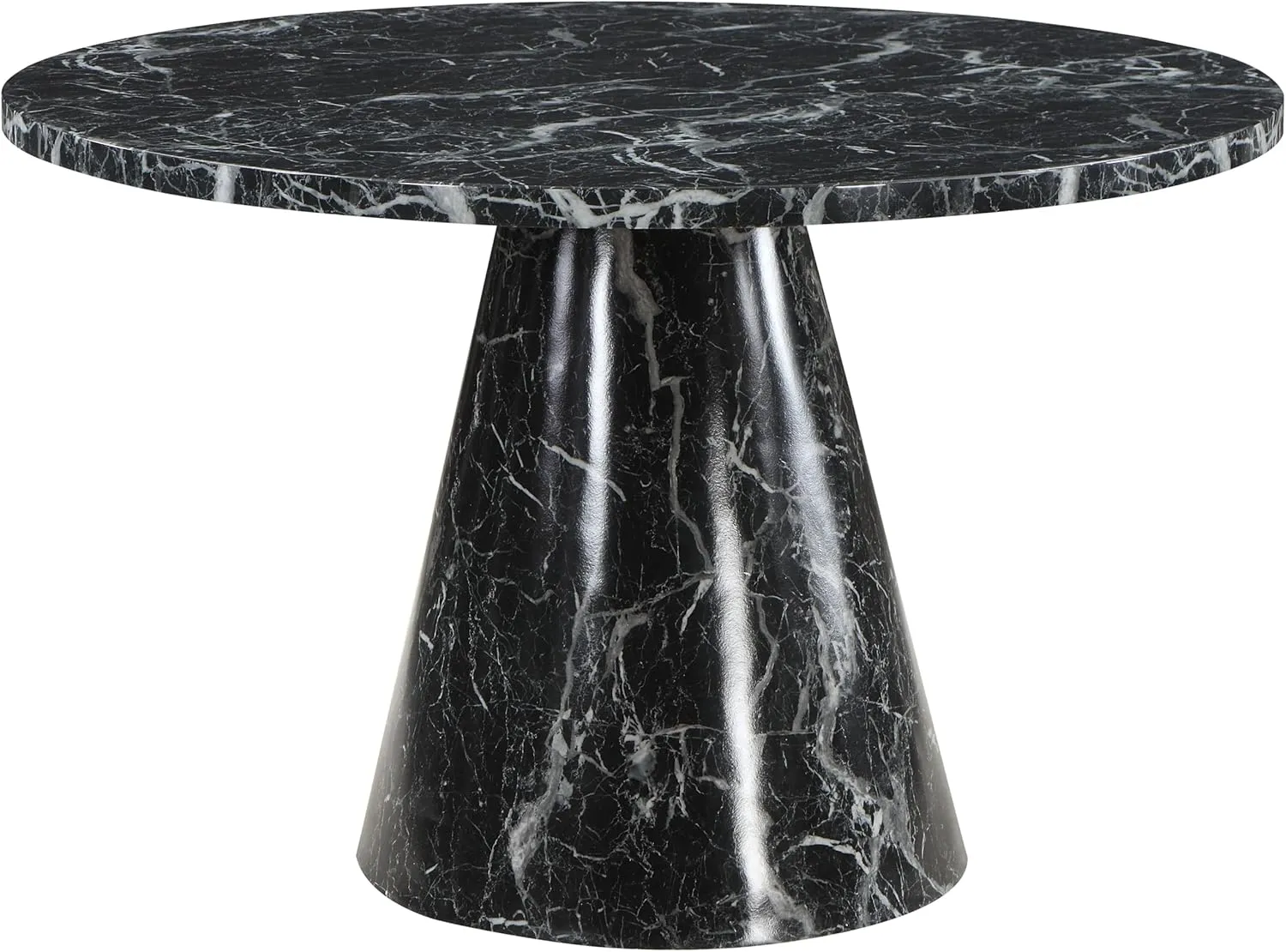Acme Hollis Wooden Dining Table with Engineering Stone Top in Black/White