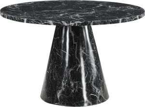 Acme Hollis Wooden Dining Table with Engineering Stone Top in Black/White