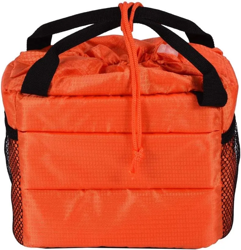 Acouto Camera Hand Bag Insert Partition Shockproof Padded Divider Case for DSLR (Orange)