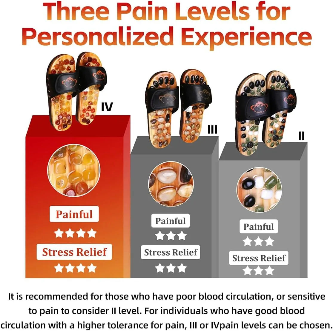 Acupressure Massage Slippers with Stones, Reflexology Foot Acupoint Massage Sandals to Relieve Neuropathy Pain & lmprove Blood Circulation for Elderly (M(Women9-10Men7.5-9),Red05)